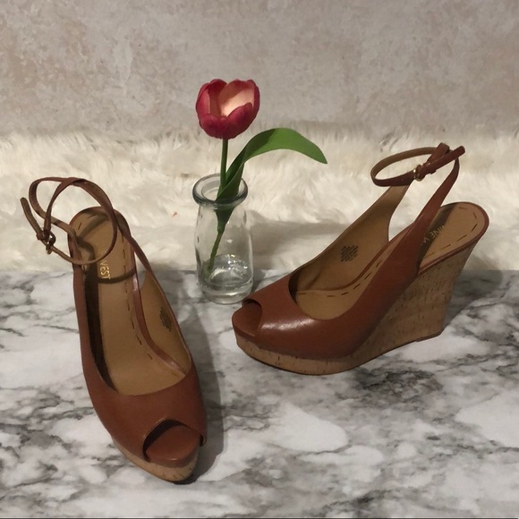 Nine West Shoes - Nine West Tan Cork Wedges